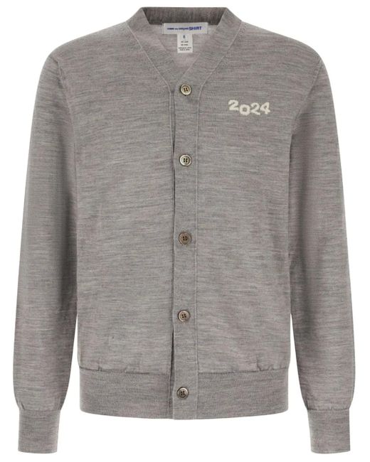 Comme des Garçons Gray Wool Cardigan for men