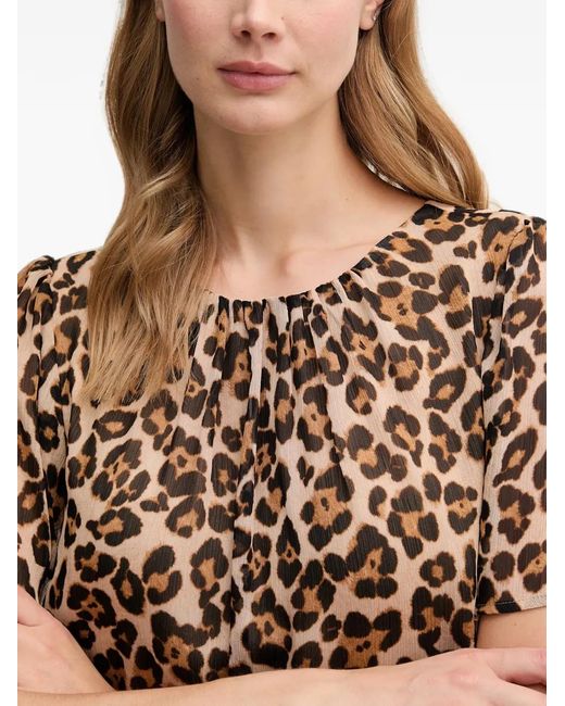 DKNY Natural Leopard-Print Blouse