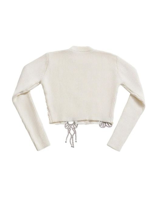 Area ビジュートリム クロシェセーター White