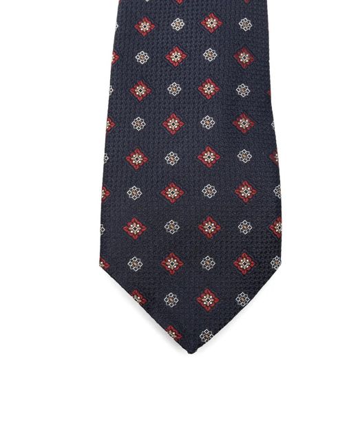 Canali Blue Cravate Pointue À Motif Géométrique for men