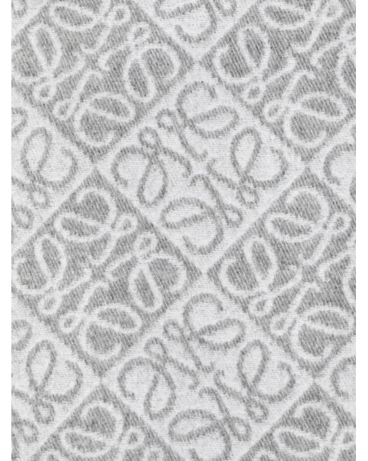 Loewe Gray Anagram Wool And Cashmere Scarf