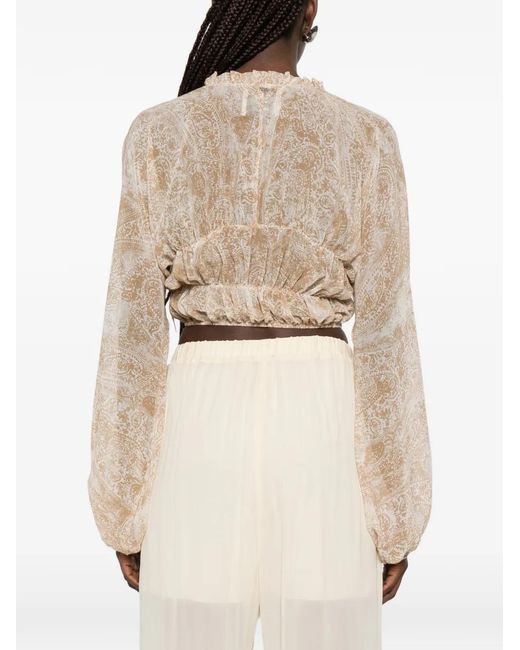 Aniye By White Paisley-Pattern Blouse