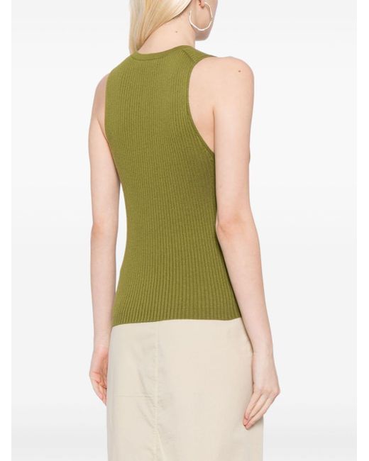 Vince Green Ribbed Tank Top