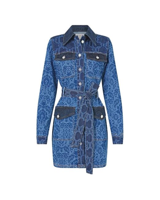 Camilla Blue Jenna Belted-Waist Cotton Mini Dress