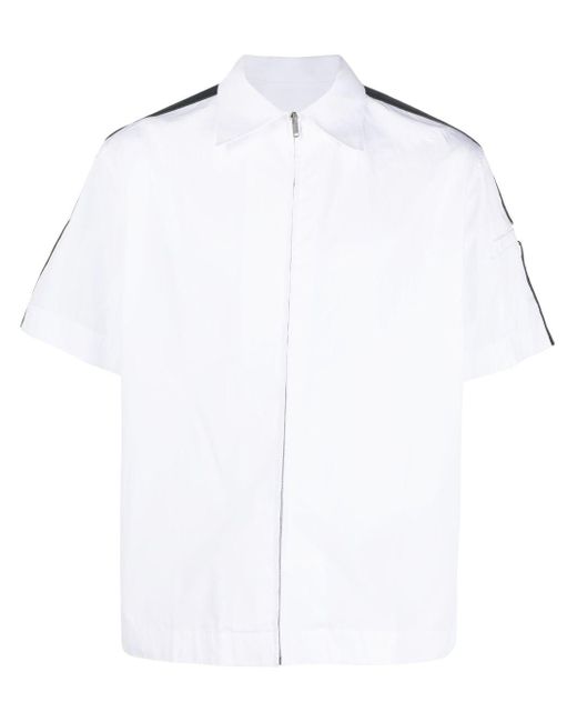 Givenchy White Embroidered-logo Cotton Shirt for men