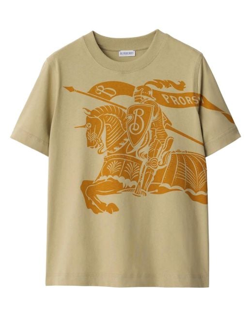 Camiseta con estampado Equestrian Knight Burberry de color Gray