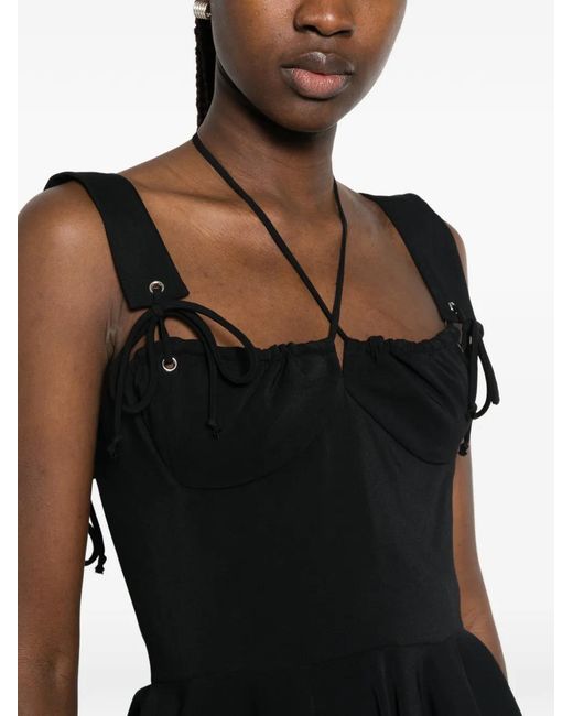 LES FILLES D'EVA Black Tied-Straps Mini Dress