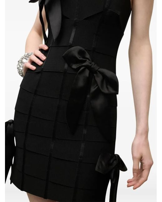 Area Black Bow Bandage Mini Dress