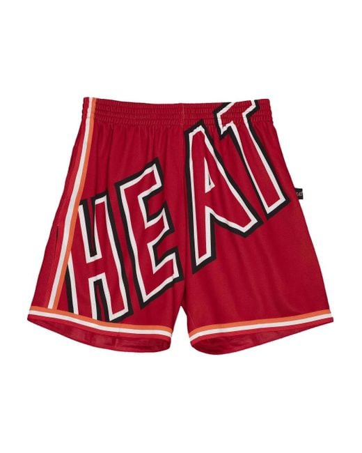 Mitchell & Ness Red X Nba Miami Heat Blown Out Shorts for men