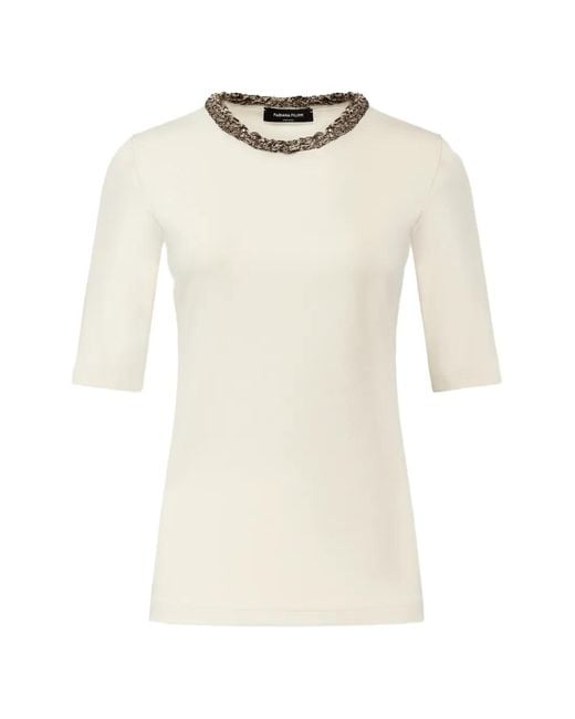 Fabiana Filippi White Sequin-Embellished Short-Sleeve T-Shirt