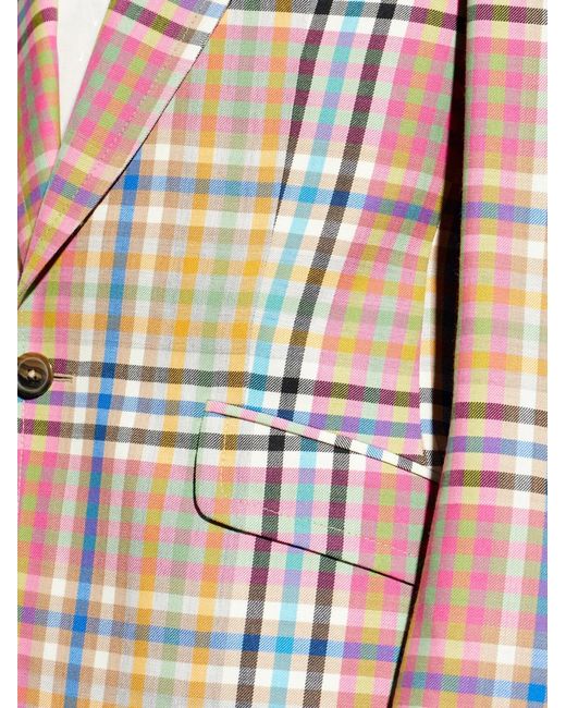 Vivienne Westwood White Blazer À Poche À Carreaux for men