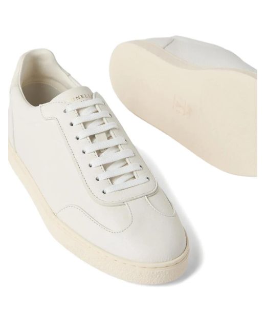 メンズ Brunello Cucinelli レザースニーカー White