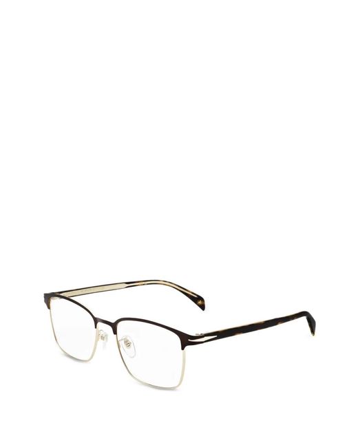 David Beckham White Rectangle-Frame Glasses for men
