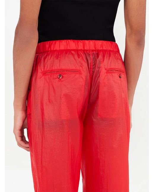 Ferragamo Red Nylon Cargo Trousers for men