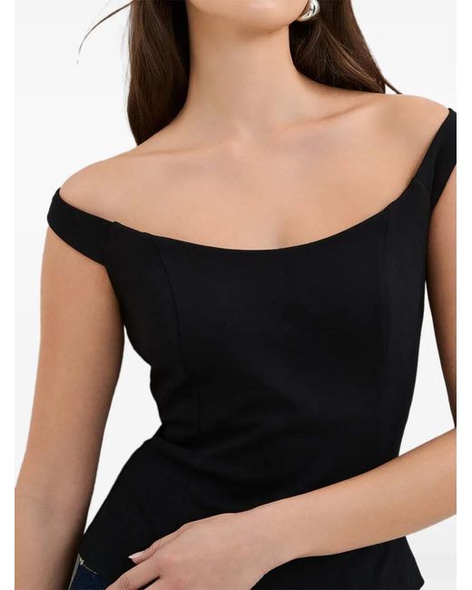 MARCELLA Blue Eliana Off-Shoulder Top