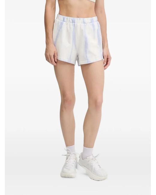 Guess White Tie-Dye Logo-Print Mini Shorts