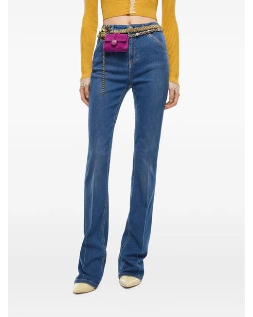 Pinko Blue Flared-Leg Jeans