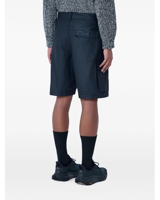 Stone Island Black Patch-Pocket Cargo Shorts for men