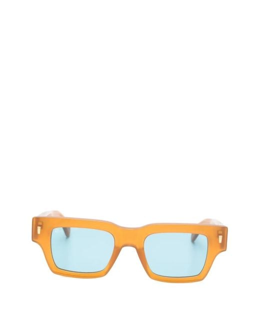 Kyme Blue Boxy Square-Frame Sunglasses