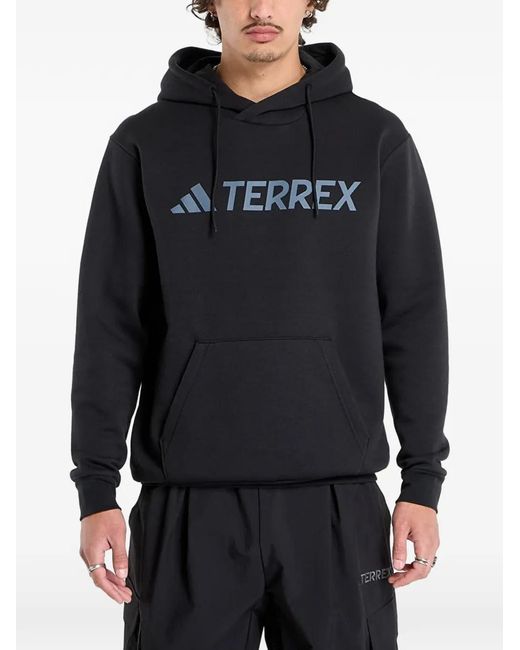 Adidas Blue Terrex Logo-Detail Hoodie for men