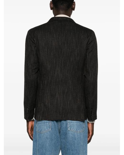 Tagliatore Black Interwoven Blazer for men