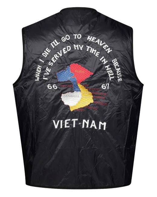 Taion Black Quilted Reversible Gilet for men