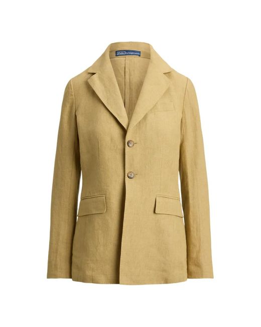 Polo Ralph Lauren Metallic One-Button Faded Linen Blazer