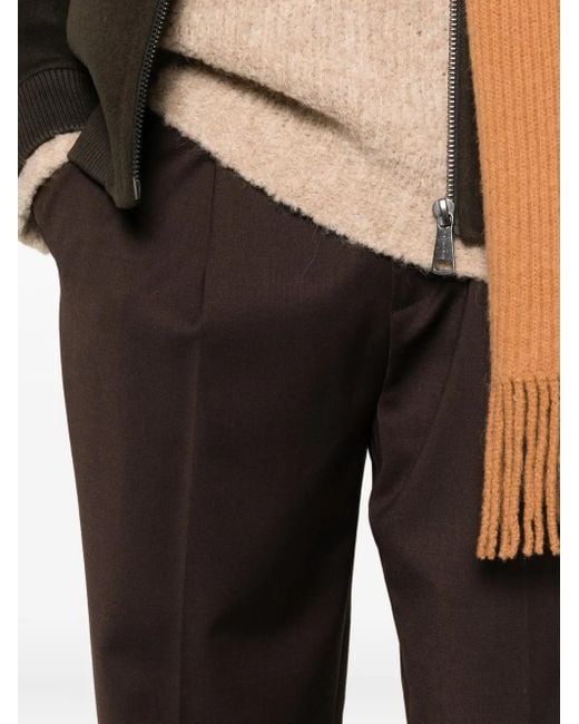 Amaranto Brown Drawstring-Waist Trousers for men