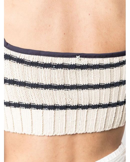 Lorena Antoniazzi Multicolor Ribbed-Knit Cropped Top