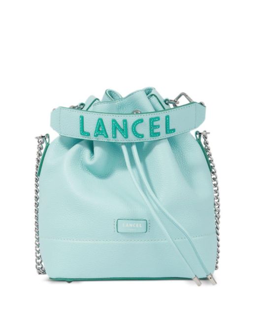 Lancel Blue Small Ninon Leather Bucket Bag