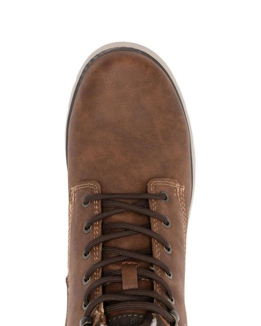 Bugatti Brown Lace-Up Zip Boots for men