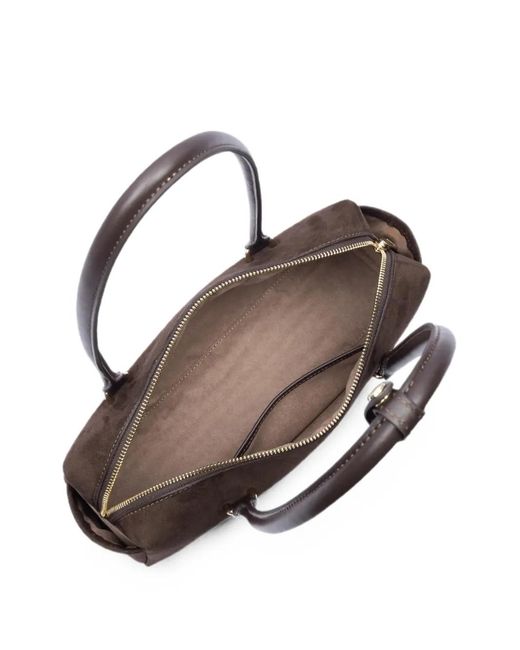 Lancaster Brown Rectangle Suede Shoulder Bag