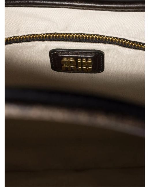 Miu Miu Ivy レザーハンドバッグ Black