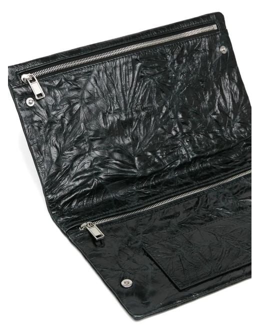 MM6 by Maison Margiela Black Single-Stitch Logo Clutch Bag