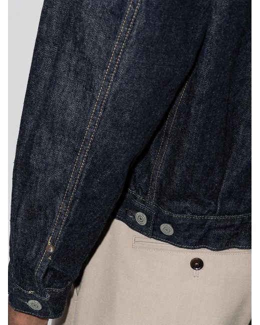 Orslow Blue Contrast-Stitched Denim Jacket for men
