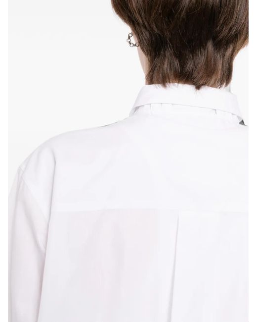 Sacai White Hooded Panelled Jacket