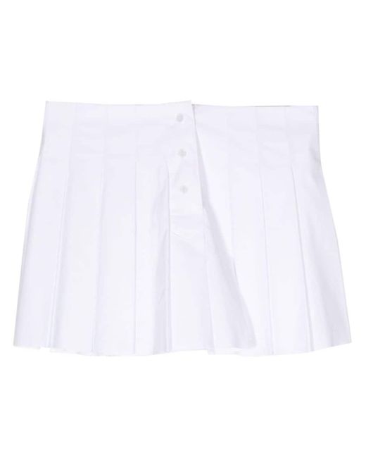 we11done White Pleated Cotton Skirt