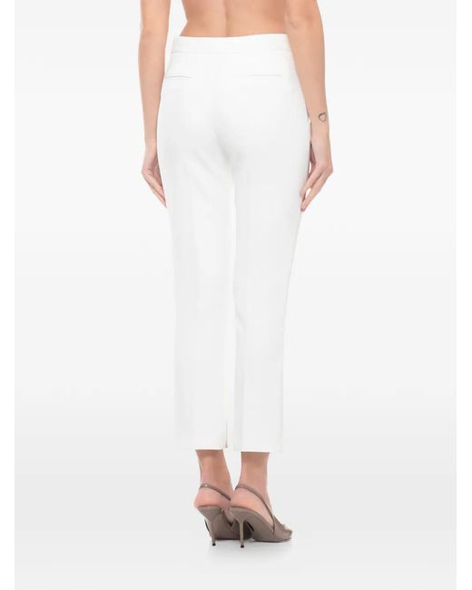 Elisabetta Franchi White Chain-Detail Trousers