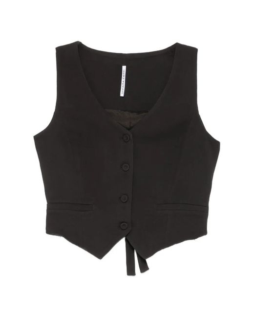 Liviana Conti Black Button-Fastening Waistcoat