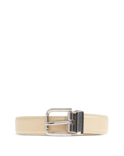 Dolce & Gabbana Natural Buckle Leather Belt for men