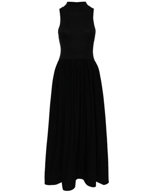 Reformation Black Sai Organic-cotton Maxi Dress
