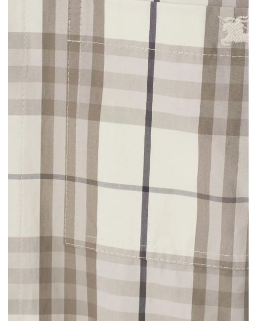 Burberry White Checked Shirt Dress