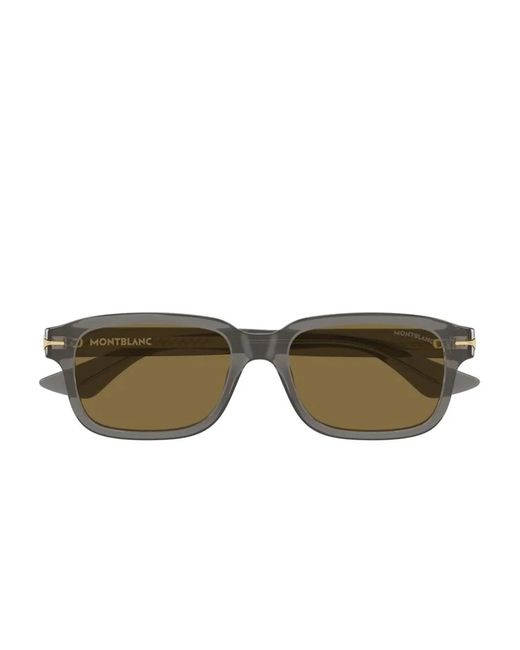 Montblanc Gray Square-Frame Sunglasses for men