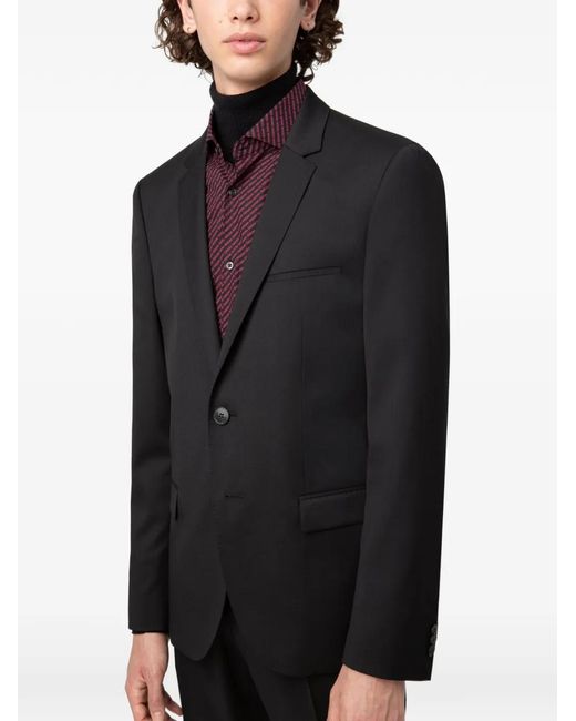 HUGO Black Notch-Lapel Two-Button Jacket for men