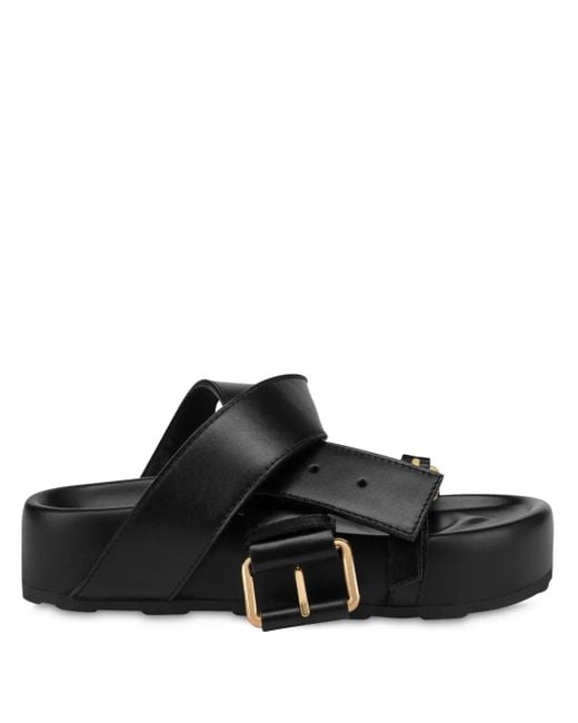 Moschino ベルテッド サンダル Black