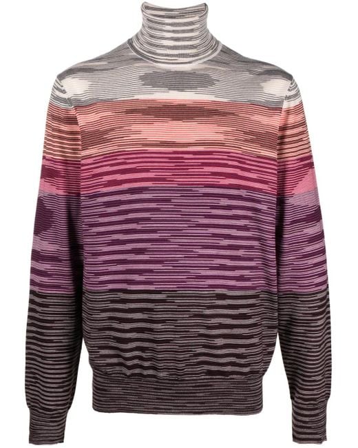 Missoni Red Intarsia-Knit Wool Jumper for men
