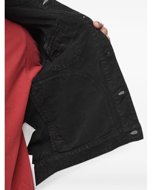 Off-White c/o Virgil Abloh Gray Denim Jacket Garmdyed With Rear Zip for men