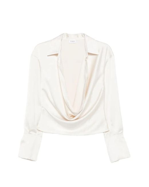 ANDAMANE White Cowl Neck Shirt