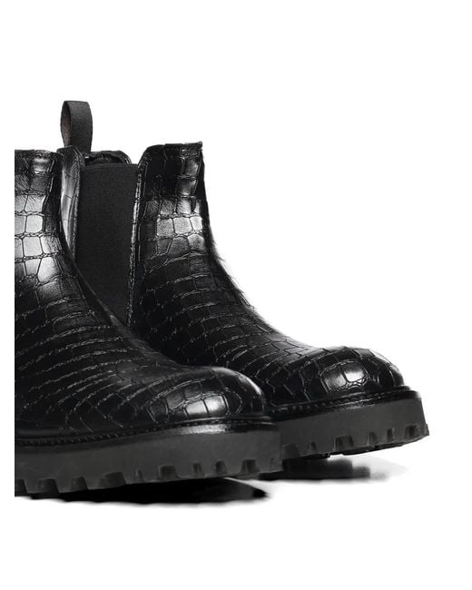 Giuliano Galiano Black Don Round-Toe Chelsea Boots for men