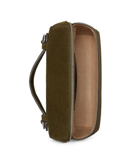 Tory Burch Green Romy Suede Slim Top-Handle